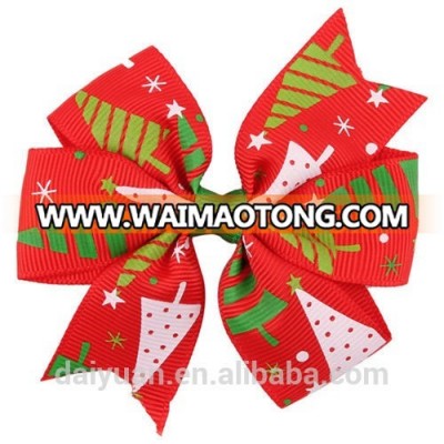 Christmas Holiday Gift Snowflake Ribbon Hair Bows