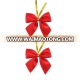 Red pre made mini satin ribbon bow with twist tie for Christmas